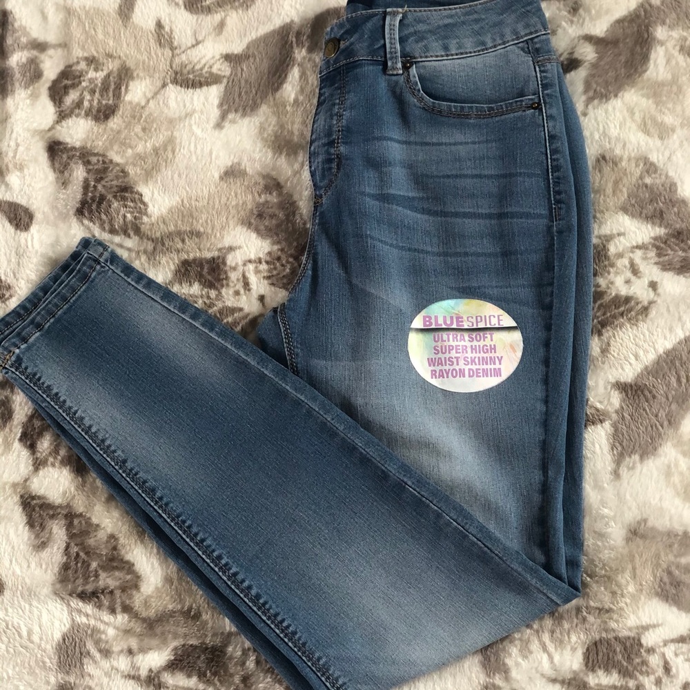 Super high waist skinny denim jeans